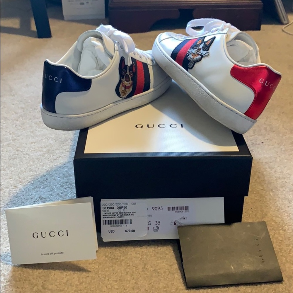 Gucci Ace Embroidered Sneakers - Dog